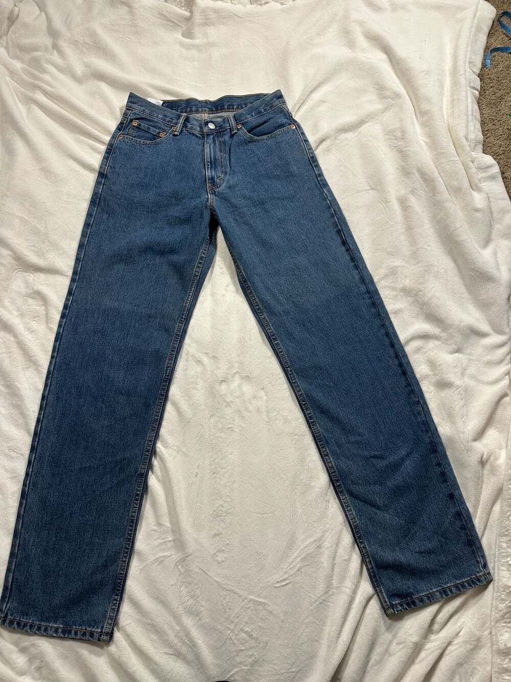 VTG Style Levi’s 550 Jeans Mens 30x34 Blue Denim Relaxed Fit Tapered Leg Blank T